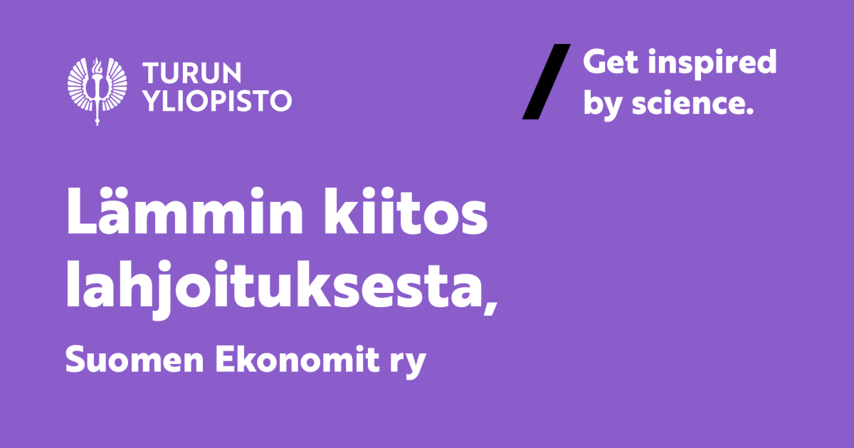Suomen Ekonomit ry lahjoittaa 130 000 euroa Turun yliopiston  kauppatieteelliselle koulutusalalle | Turun yliopisto